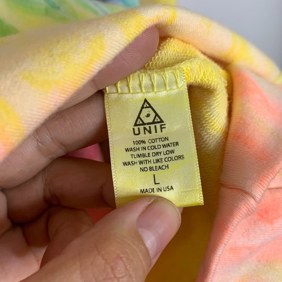 NEW UNIF Daydreamer trippy tie-dye crewneck unisex sweatshirt Size Large - Picture 7 of 7